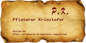 Pfisterer Krisztofer névjegykártya