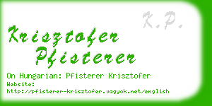 krisztofer pfisterer business card